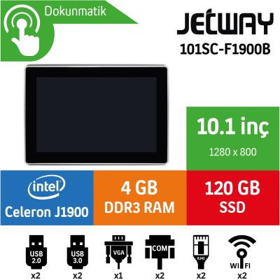 Jetway 101SC Intel Celeron J1900 4GB 120GB SSD Freedos 10.1" Endüstriyel Panel Pc