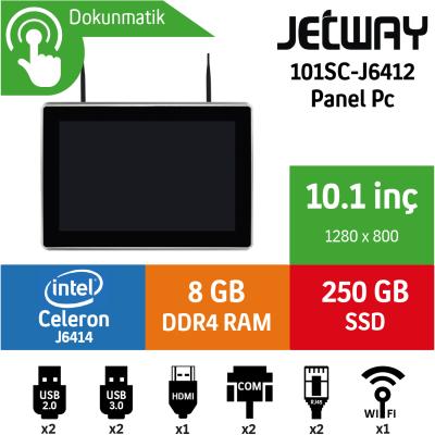 Jetway 101SC Intel Celeron J6412 8GB 250GB SSD Freedos 10.1" Endüstriyel Panel Pc