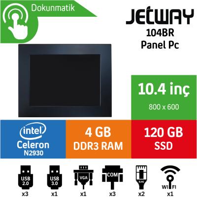 Jetway 104BR Intel Celeron N2930 4GB 120GB SSD Freedos 10.4" Endüstriyel Panel Pc
