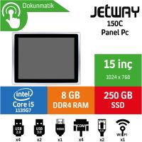 Jetway 150C Intel Core i5 1135G7 8GB 256GB SSD Freedos 15" Endüstriyel Panel Pc