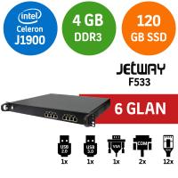 Jetway F533 1U Intel Celeron J1900 4GB 120GB SSD 6 Port Endüstriyel Firewall Pc