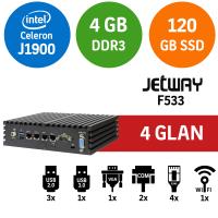 Jetway F533 Intel Celeron J1900 4GB 120GB SSD 4 Port Endüstriyel Firewall Pc