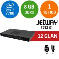 Jetway F592 1U Intel Core i7 7700 8GB 1TB HDD 12 Port Endüstriyel Firewall Pc