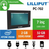 Lilliput PC-702 Intel Atom Z8350 2GB 32GB eMMC Freedos 7" Endüstriyel Panel Pc