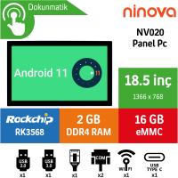 Ninova NV020 Rockchip RK3568 2GB 16GB eMMC Android/Linux 18.5" Endüstriyel Panel Pc