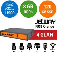 Jetway F533 Orange 8GB  4 x Intel GLan Firewall PC